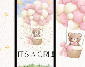 It's a Girl Announcement Video, Gender Reveal Ecard, Baby Girl Digital Download, Shareable Video, Baby Announcement for Social Media