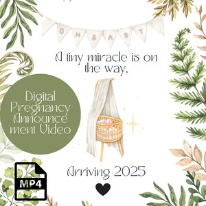 Pregnancy Announcement Video, Baby Reveal, Digital Announcement, Unique Reveal, Baby News Surprise