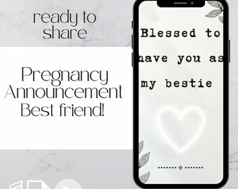 Unique Pregnancy Announcement Video for Best Friend, Surprise Reveal, instant Download, Ready to share the best baby news!
