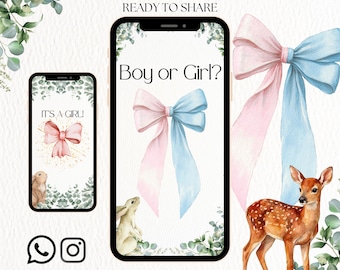 It's a Girl Announcement Video, Gender Reveal Ecard, Baby Girl Digital Download, Shareable Video, Baby Announcement for Social Media