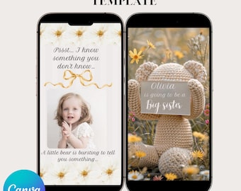Big Sister Announcement Video eCard, Sibling Announcement, Pregnancy Reveal, Baby Announcement, Personalized eCard