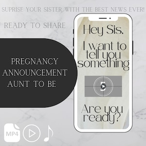 Exciting Aunt Sister Pregnancy Announcement Video, Special Baby News, Memorable Reveal. Animated pregnancy reveal