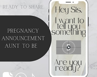 Exciting Aunt Sister Pregnancy Announcement Video, Special Baby News, Memorable Reveal. Animated pregnancy reveal