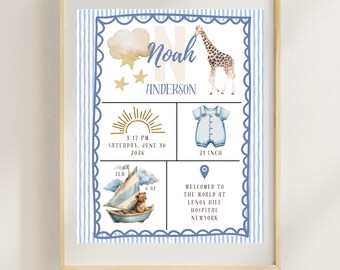 Personalized Baby boy Birth Stats Print boy: Keepsake Gift (Digital Print)