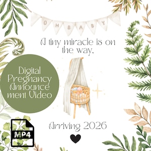 Pregnancy Announcement Video, Baby Reveal, Digital Announcement, Unique Reveal, Baby News Surprise