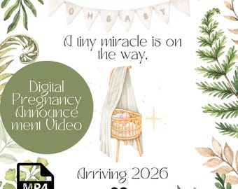 Pregnancy Announcement Video, Baby Reveal, Digital Announcement, Unique Reveal, Baby News Surprise