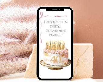 40th Birthday Animated Video Ecard - Instant Download Digital Celebration.