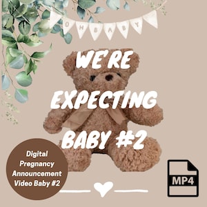 Pregnancy Announcement video, Expecting Baby Number 2 Digital Announcement Video, instant Download. Baby Reveal, Digital Announcement.