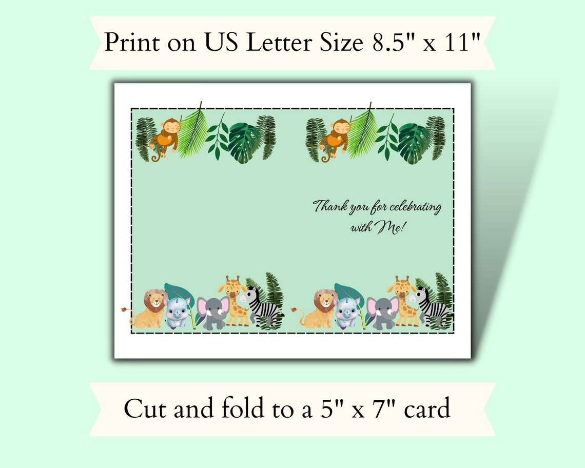 Baby Shower Jungle Theme Invitation Template Jungle Baby Etsy