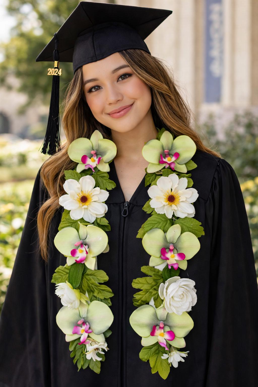 Personalized Graduation Lei | Floral Ribbon Garland | Custom Name ...