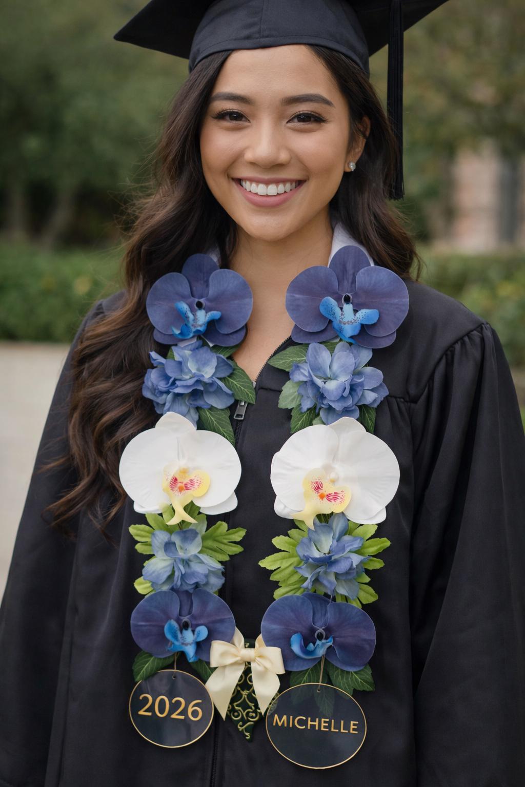 Personalized Graduation Lei | Floral Ribbon Garland | Custom Name ...