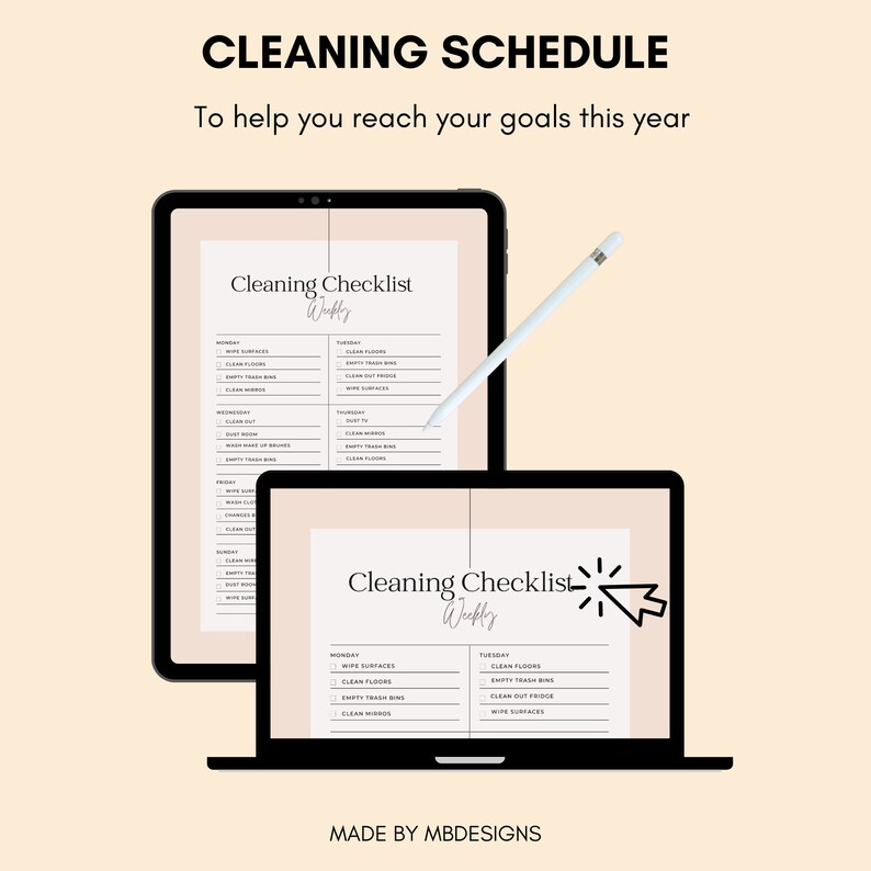 Editable Cleaning Schedule Printable Weekly Monthly - Etsy Australia