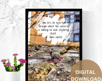 Inspirująca cyfrowa sztuka ścienna przedstawiająca miejskie dzieła sztuki | pięć dostępnych rozmiarów | Jesteś otworem, przez który wszechświat patrzy na siebie