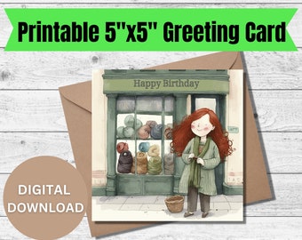 Karta urodzinowa dla miłośników włóczki do wydrukowania | Cyfrowa | Czy istnieje lepszy los niż włóczka | Świętuj swoją pasję do rękodzieła | karta włóczkowa