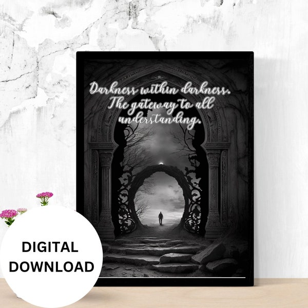 Darkness within Darkness, the Gateway to all Understanding Wall Art from the Tao te Ching | printable wall art | inspirational art