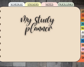 Planista cyfrowy 2023, datowany terminarz Goodnotes, szablon Goodnote Planner na iPada, planista nauki | do pobrania | Spersonalizowany planer cyfrowy