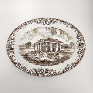 Vintage 1970's Johnson Brothers Heritage Hall Staffordshire Oval Serving Tray or Platter