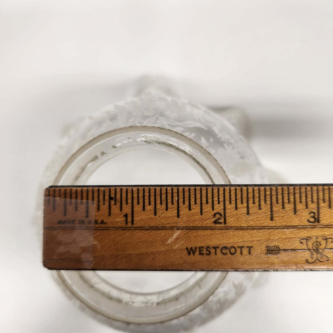 Vintage 1930's Ruffled Floral Pattern Glass Replacement Lamp / Light