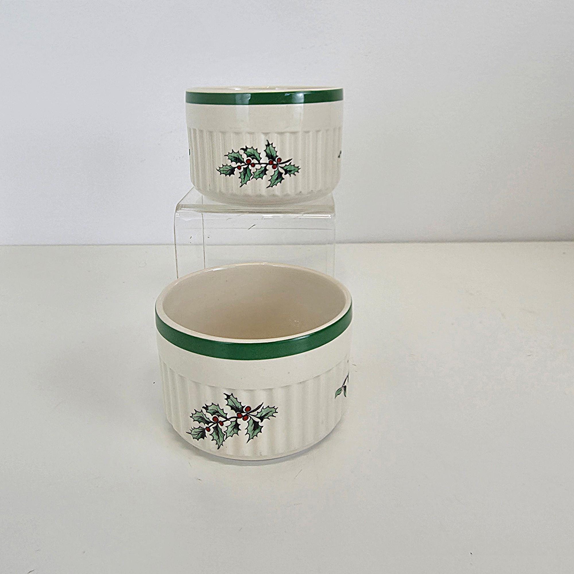 Vintage Pair of Spode Christmas Tree Ramekins - Souffle Bowls - Souffle ...