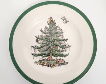 Set of 4 Spode Christmas Tree (green Trim) Salad Plates - Etsy Israel