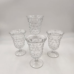 Juego de 4 vasos vintage americanos Fostoria para agua y té helado, años 40 y 50