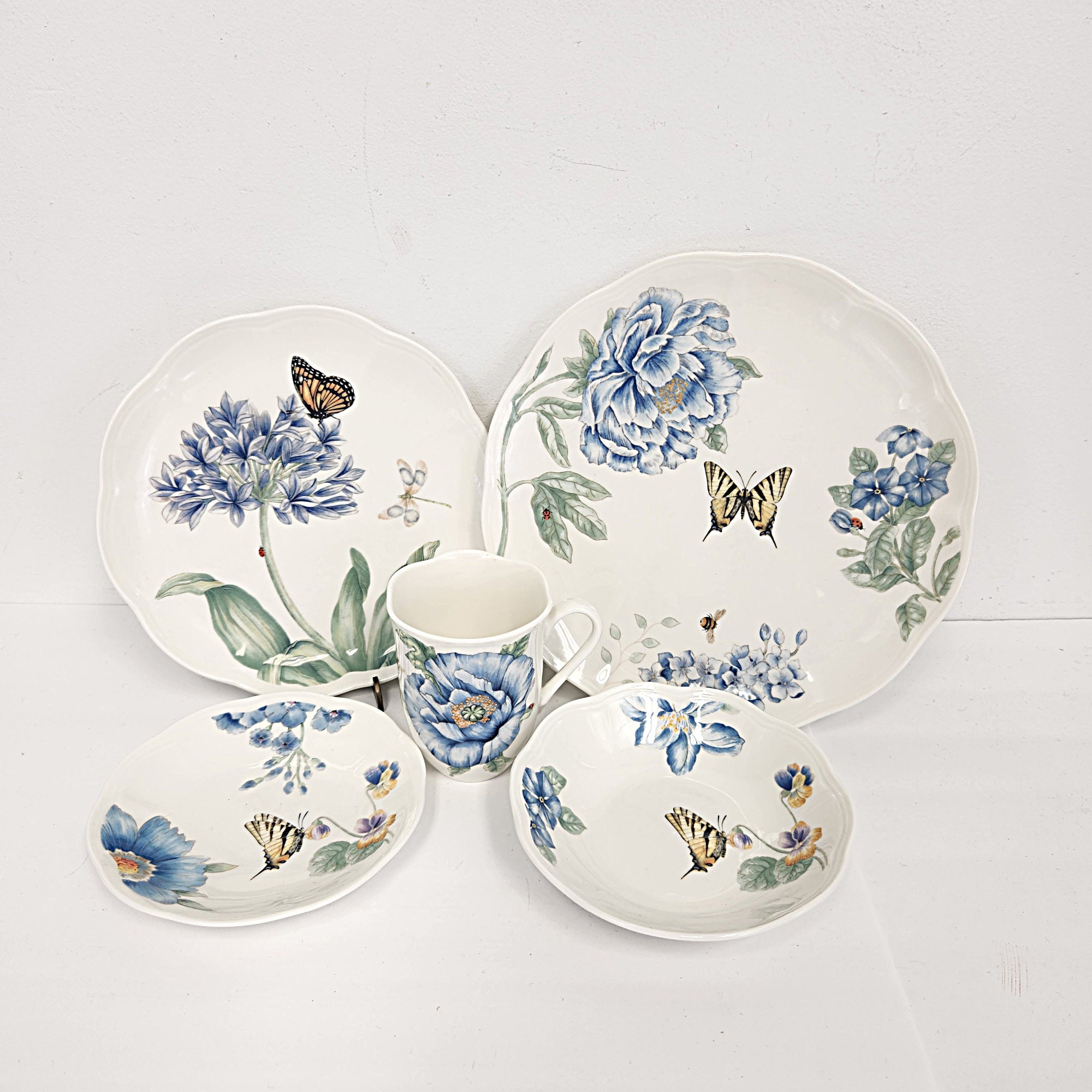 Lenox Bowl Lenox Butterfly Meadow Cottage Accent Plates, Set Of