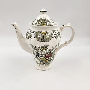 Vintage Ridgeway Staffordshire England Windsor Green Multicolor Teapot