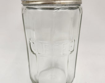 Vintage 1930's Glass Hoosier Cabinet Coffee Jar