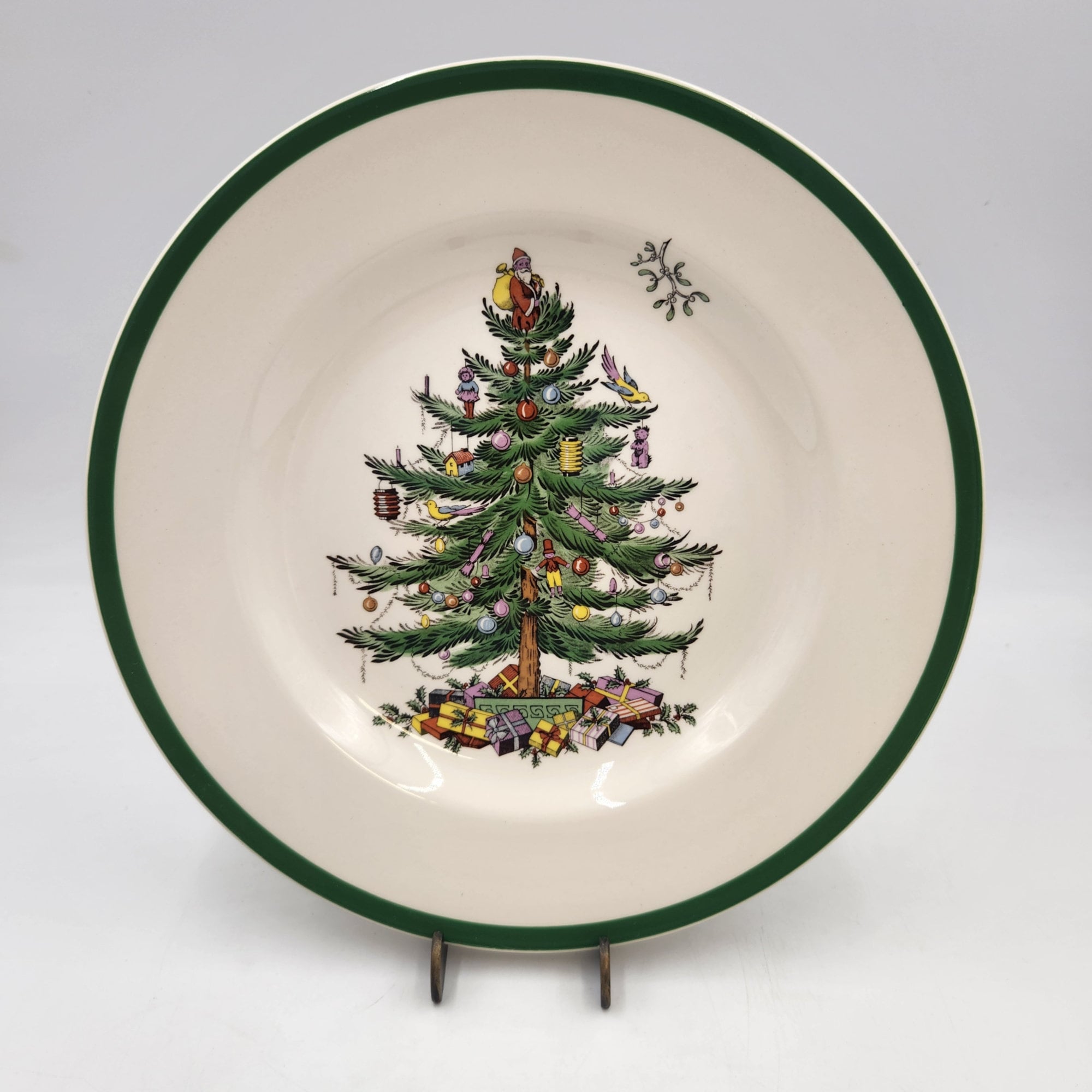 アンティーク雑貨   2000 Christmas Plate Vintage Early 2000's Set of 4 Spode Christmas Tree Plates - C 1938