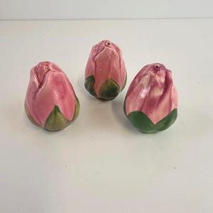 Vintage Set of 3 Franciscan Dessert Rose Salt and Pepper Shakers