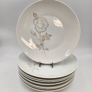 Vintage 1980&#39;s Rosenthal Classic Rose by Raymond Loewy 10 3/8 Inch Dinner Plate - 8 Available
