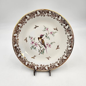 Vintage 1950&#39;s Chadelaud Decor Limoges Gold Trim with Birds Salad or Dessert Plate - 12 Available