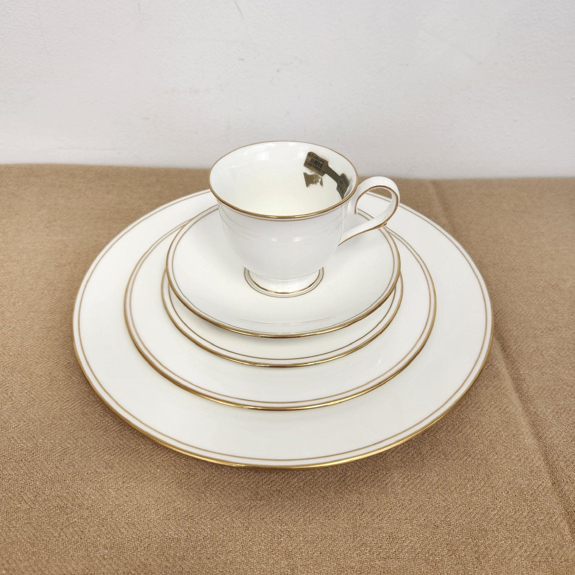 service de table 5 pièces vintage des années 1970 aux années 80 - collection nos lenox china classics - motif doré fédéral