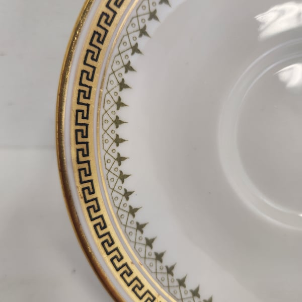 Vintage Early 1900's Spode Copelands (R 3321) Set of 3 Saucers - Greek Key Pattern