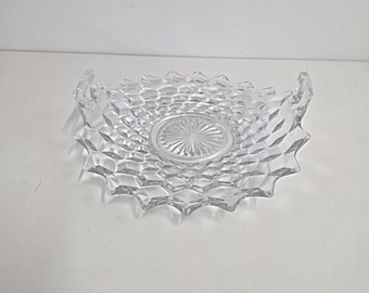 Vintage American Fostoria Turned Up Handle Plate - Muffin Tray