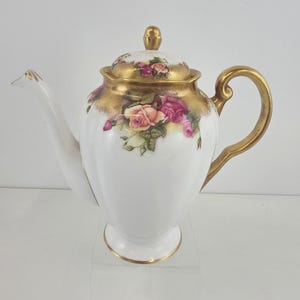 Cafetera vintage Royal Chelsea Golden Rose
