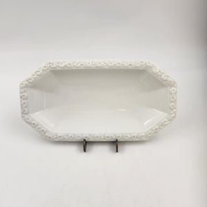 Vintage Rosenthal Serb Germany Maria White Rose Celery Dish - Boat