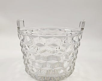Vintage MCM Fostoria American Cubist Glass Ice Bucket