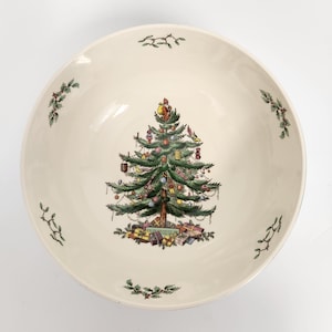 Vintage 1970&#39;s Spode Christmas Tree 9 Inch Round Serving Bowl