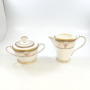 Vintage Noritake Pacific Majesty Covered Sugar Bowl and Creamer Set - Made in USA