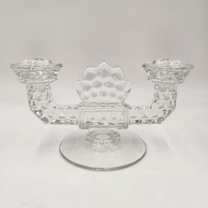 Vintage 1950&#39;s American Fostoria Double Candle Holder