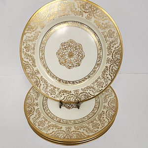Vintage 1950's - 60's Set of 4 Edgerton 10 1/2 Dinner Plates - Marked Germany - Decorated in USA - 3 Sets Available