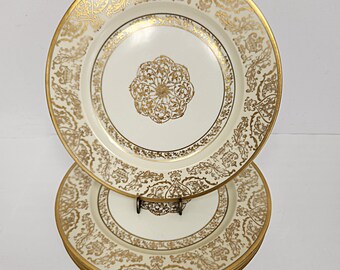 Set di 4 piatti da portata Edgerton da 10 1/2, vintage anni '50-'60, marchiati Germania, decorati negli Stati Uniti, disponibili in 3 set.