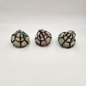 Vintage 1940&#39;s -50&#39;s Set of 3 Open Bell Christmas Tree Ornaments - Filled with Spun Glass