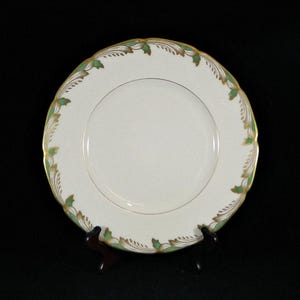 Vintage Lenox Essex Set of 4 Dinner Plate Green with Gold Trim ... Produced 1953-1978