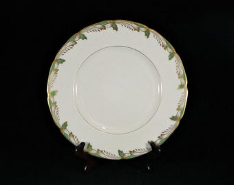Vintage Lenox Essex Set of 4 Dinner Plate Green with Gold Trim ... Produced 1953-1978