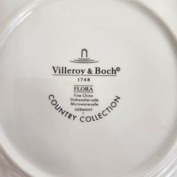 Vintage Villeroy & Boch Country Collection Flora Poppy Dessert or