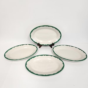 Vintage 1950&#39;s set of 4 buffalo ironstone china restaurant style serving platters / plates
