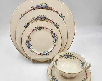 Juego de vajilla vintage de 5 piezas Lenox Belvidere, años 70 y 80, n.° S-314, fabricado en EE. UU.