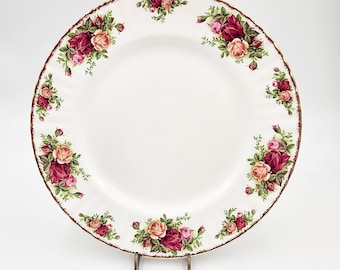 Assiette à dîner Royal Albert Old Country Roses 10 1/2 pouces vintage des années 1960